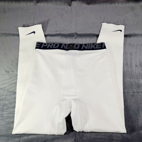 NIKE KD Kevin Durant Custom Player Issued Nike Pro Tights White 777569-102 - Picture 1 of 5